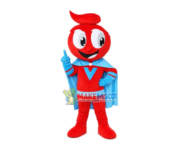 Red Cartoon Cape Doll Mascot Costume Red Cartoon Cape Doll Mascot Costume