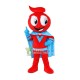 Red Cartoon Cape Doll Mascot Costume Red Cartoon Cape Doll Mascot Costume