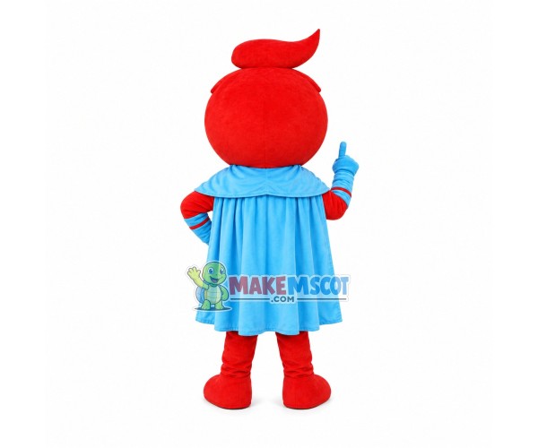 Red Cartoon Cape Doll Mascot Costume Red Cartoon Cape Doll Mascot Costume