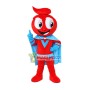 Red Cartoon Cape Doll Mascot Costume