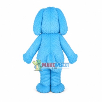 Lively Blue Long Wool Dog Mascot Costume