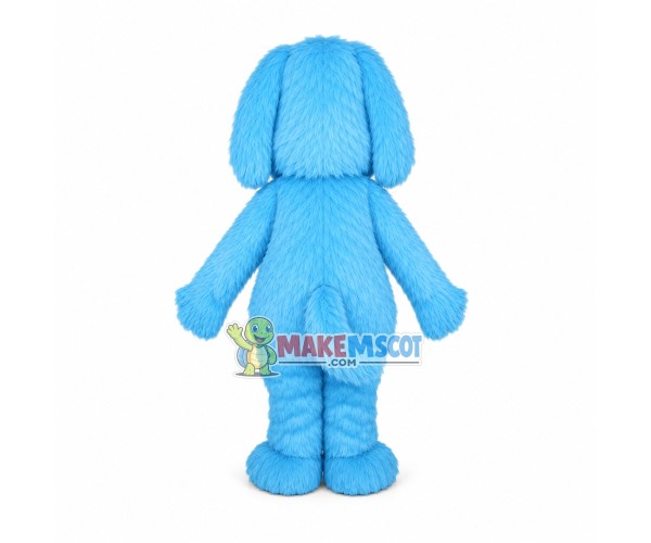 Lively Blue Long Wool Dog Mascot Costume Lively Blue Long Wool Dog Mascot Costume