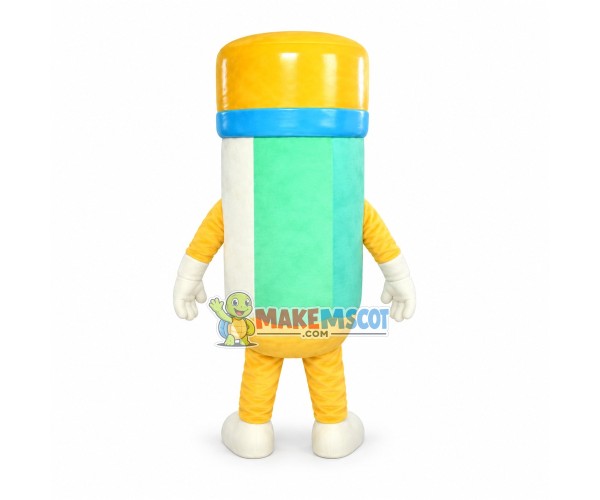 Colored Pencil with Eraser Mascot Costume Colored Pencil with Eraser Mascot Costume