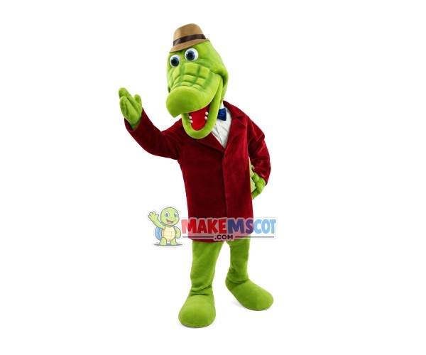 Detective Crocodile Mascot Costume Detective Crocodile Mascot Costume