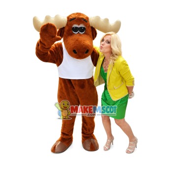 Virtuous Moose Adult Size Mascot Costume Virtuous Moose Adult Size Mascot Costume
