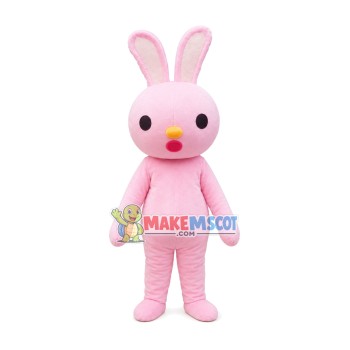 Pink Little Bunny Cartoon Mascot Costume