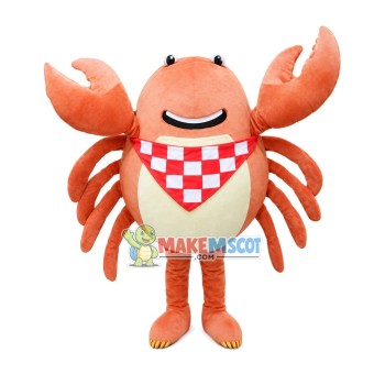Crab In The Plaid Square Mascot Costume Crab In The Plaid Square Mascot Costume