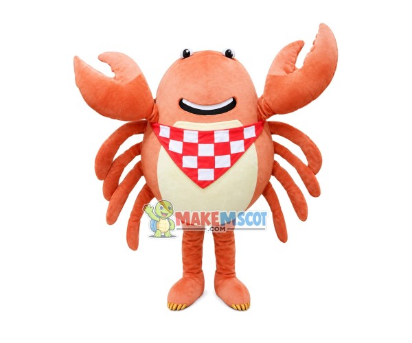 Crab In The Plaid Square Mascot Costume Crab In The Plaid Square Mascot Costume