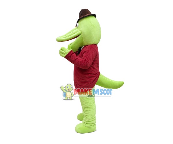 Detective Crocodile Mascot Costume Detective Crocodile Mascot Costume