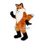 Happy Brown Fox Mascot Costume Long Wool