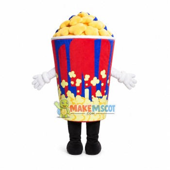 Full Carton Of Popcorn Mascot Costume Full Carton Of Popcorn Mascot Costume