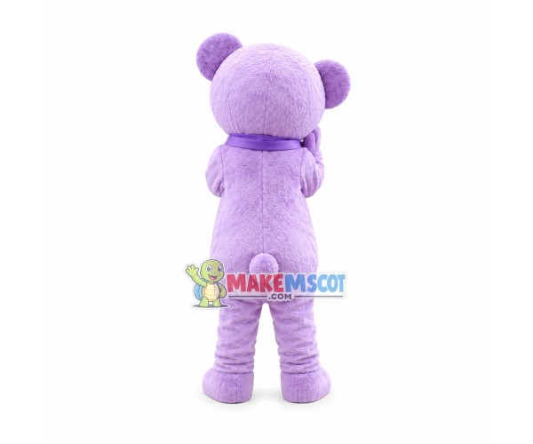 Restrained Lavender Bear Mascot Costume Restrained Lavender Bear Mascot Costume