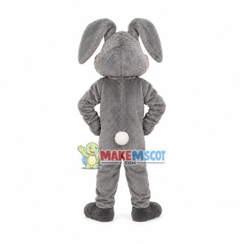 Curly Ear Grey Bunny Mascot Costume Curly Ear Grey Bunny Mascot Costume