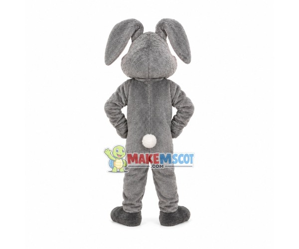 Curly Ear Grey Bunny Mascot Costume Curly Ear Grey Bunny Mascot Costume