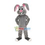 Curly Ear Grey Bunny Mascot Costume