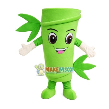 Section Of Green Bamboo Mascot Costume