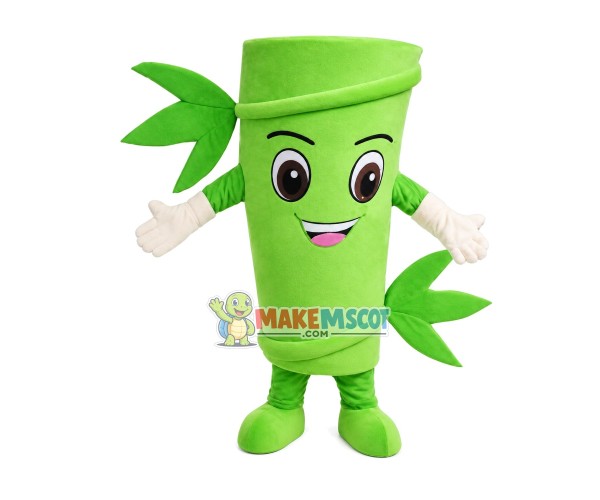 Section Of Green Bamboo Mascot Costume Section Of Green Bamboo Mascot Costume