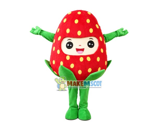 Fresh Big Strawberry Mascot Costume Fresh Big Strawberry Mascot Costume
