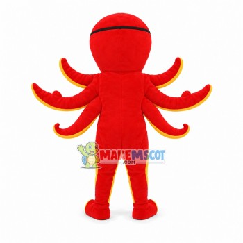 Bib Red Octopus Mascot Costume Bib Red Octopus Mascot Costume