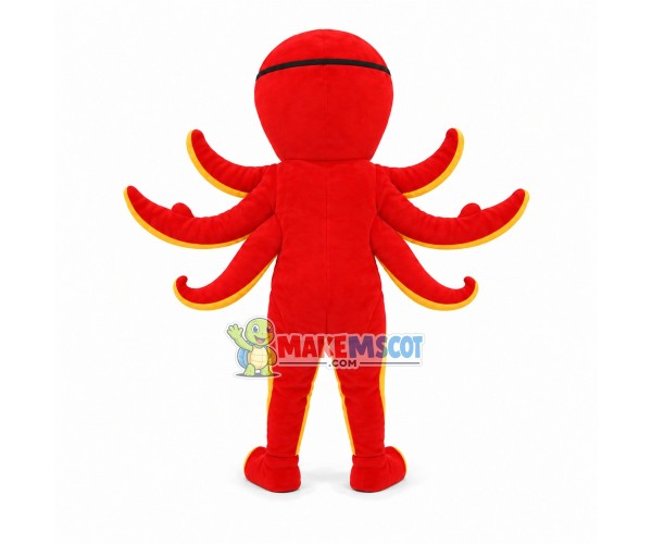 Bib Red Octopus Mascot Costume