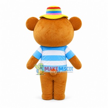 Rilakkuma In Striped Hat Mascot Costume Rilakkuma In Striped Hat Mascot Costume