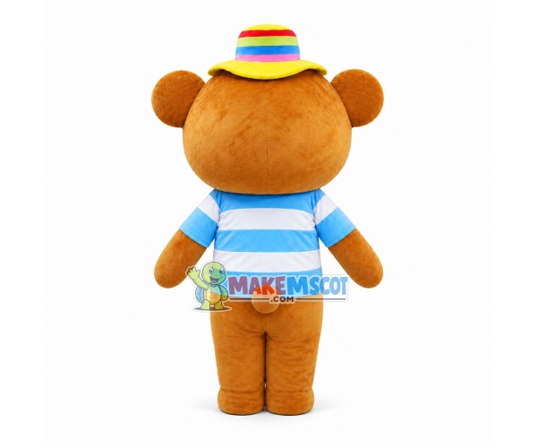 Rilakkuma In Striped Hat Mascot Costume Rilakkuma In Striped Hat Mascot Costume
