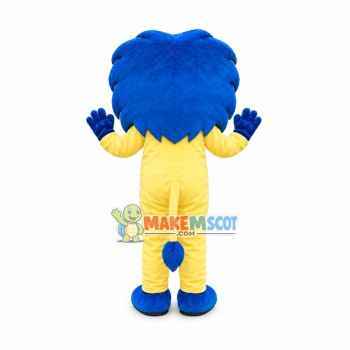 Cartoon Lion With Blue Mane Mascot Costume Cartoon Lion With Blue Mane Mascot Costume