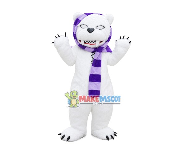 Crazy Bear Wrapped In Scarf Mascot Costume