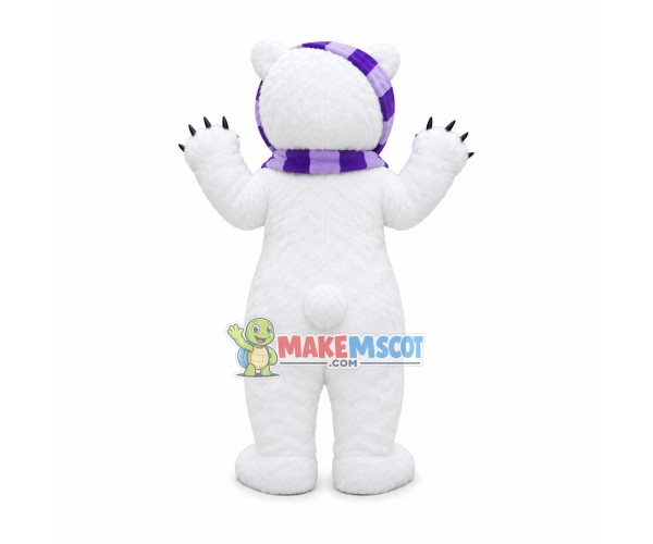 Crazy Bear Wrapped In Scarf Mascot Costume