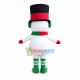 Snowman Mascot Costume With Green Buttons Snowman Mascot Costume With Green Buttons