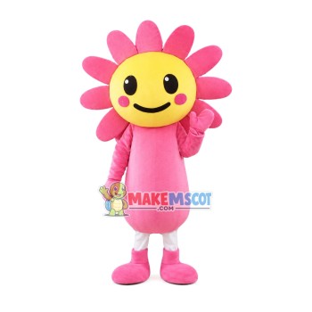 Whole Pink Sunflower Mascot Costume Whole Pink Sunflower Mascot Costume