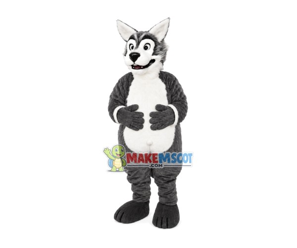 Full-bodied Gray Wolf Mascot Costume Full-bodied Gray Wolf Mascot Costume