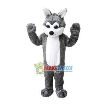 Soft Long Wool Wolf Mascot Costume