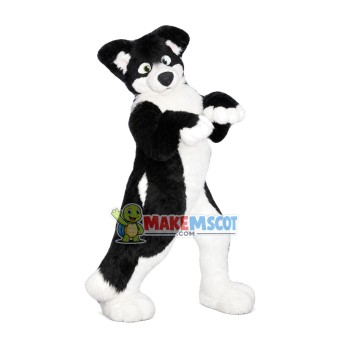 Loyal Shaggy Husky Dog Mascot Costume
