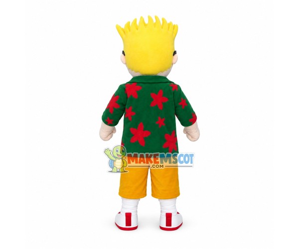 Blond Man Mascot Costume On Vacation Blond Man Mascot Costume On Vacation