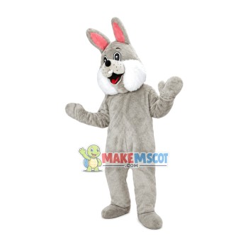 Pink Ears Plush Bulldog Mascot Costume