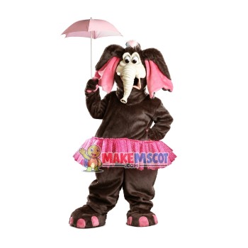 Elegant Elephant With Umbrella Mascot Costume Elegant Elephant With Umbrella Mascot Costume