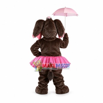 Elegant Elephant With Umbrella Mascot Costume Elegant Elephant With Umbrella Mascot Costume