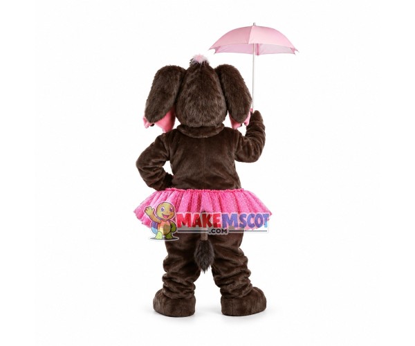 Elegant Elephant With Umbrella Mascot Costume Elegant Elephant With Umbrella Mascot Costume