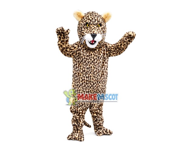 Pounced Power Leopard Mascot Costume Pounced Power Leopard Mascot Costume