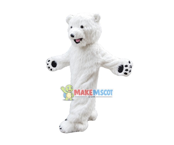 Walking Furry Polar Bear Mascot Costume Walking Furry Polar Bear Mascot Costume