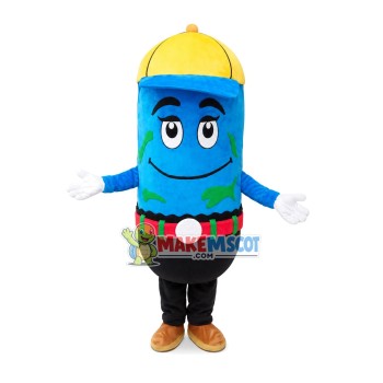 Pointed Blue Crayons Mascot Costume Pointed Blue Crayons Mascot Costume
