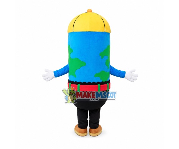 Pointed Blue Crayons Mascot Costume Pointed Blue Crayons Mascot Costume