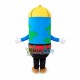 Pointed Blue Crayons Mascot Costume Pointed Blue Crayons Mascot Costume