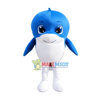 Round Head Cartoon Dolphin Mascot Costume