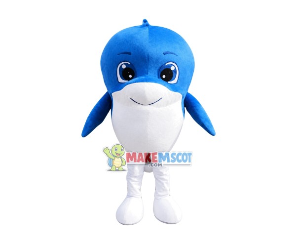 Round Head Cartoon Dolphin Mascot Costume Round Head Cartoon Dolphin Mascot Costume