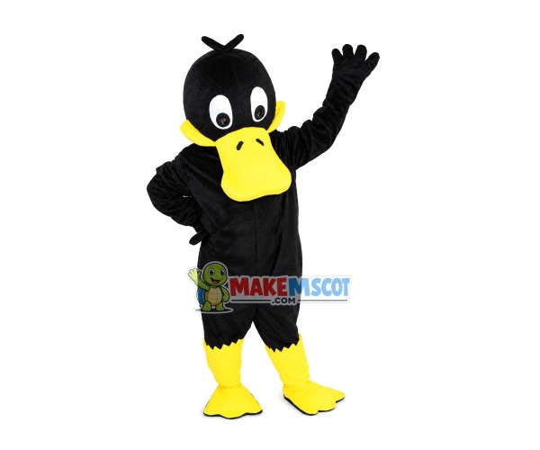 Beckoning Black Duck Mascot Costume