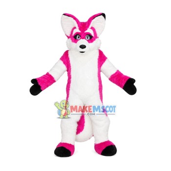 Drooping Pink Husky Dog Mascot Costume Drooping Pink Husky Dog Mascot Costume