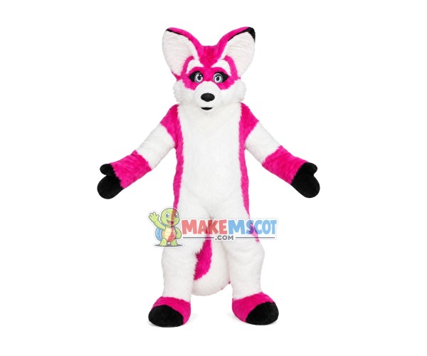 Drooping Pink Husky Dog Mascot Costume Drooping Pink Husky Dog Mascot Costume