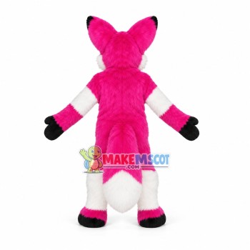 Drooping Pink Husky Dog Mascot Costume